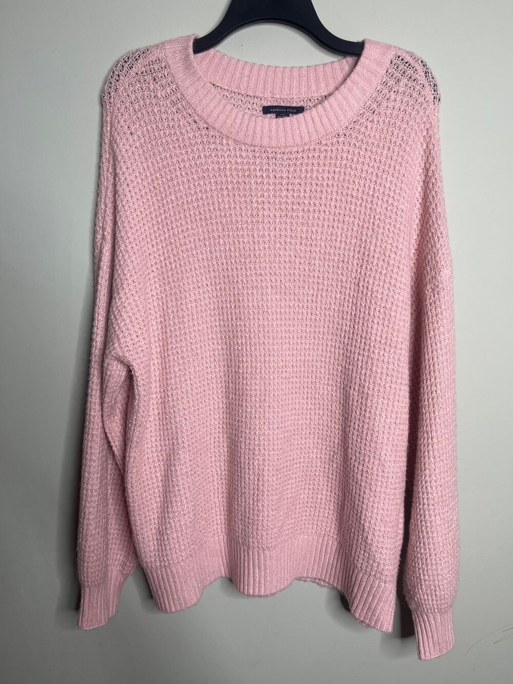 American Eagle Crewneck Knit Pink Sweater Large